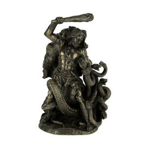 Bronze Finish Hercules Second Labor Slaying of Hydra Statue